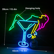 Load image into Gallery viewer, Sexy lady in champagne glass LED Neon light
