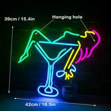 Load image into Gallery viewer, Sexy lady in champagne glass LED Neon light
