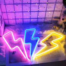 Load image into Gallery viewer, Lightning bolt LED Neon light