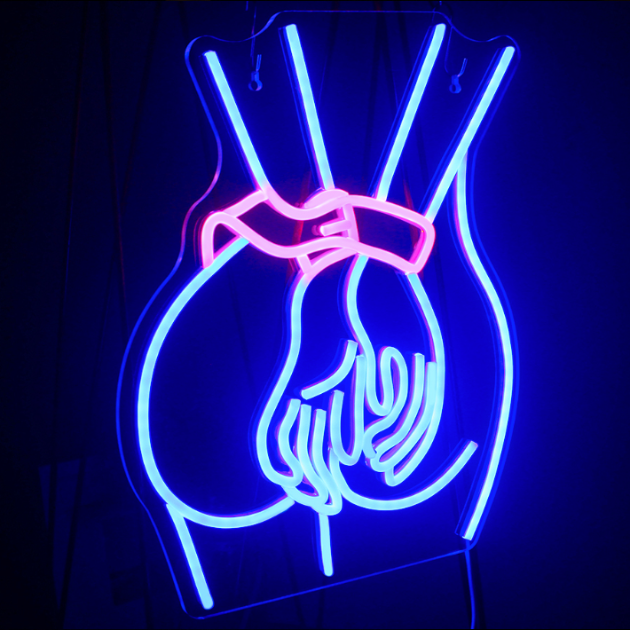 Sexy handcuffed naked lady LED Neon light