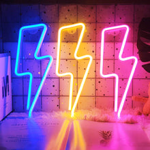 Load image into Gallery viewer, Lightning bolt LED Neon light