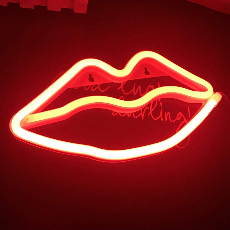 Red lips LED Neon light